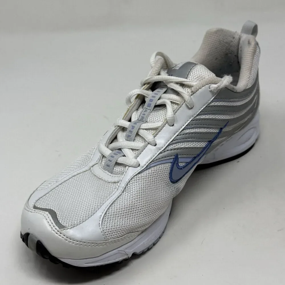 Nike Air Impel Sneakers Womens 8.5 White Silver Blue Lightweight Walking Shoes